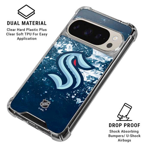 NHL Seattle Kraken Frozen Pixel 9/9 Pro Clear Case